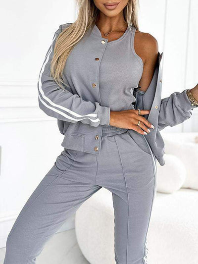 Freya - Striped Jacket, Vest & Pants