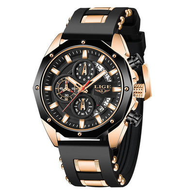 Sport Watch Men Quartz Date Clock Waterproof Wristwatch Chronograph