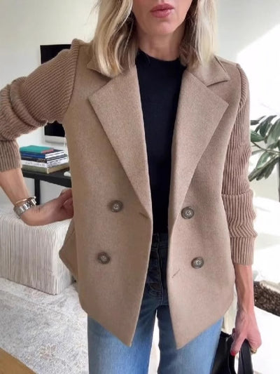 Harper | Lapel Button Jacket Sleeves Coat