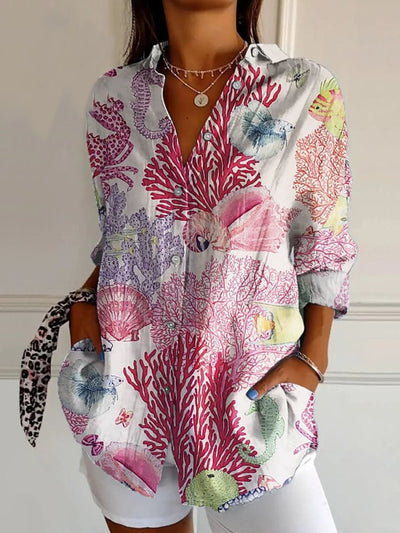 Amara | Casual Floral Breeze Button Shirt