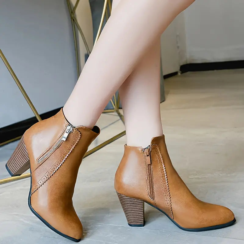 AMARISA™ SOFT SOLE CHUNKY HEELED ANKLE BOOTS
