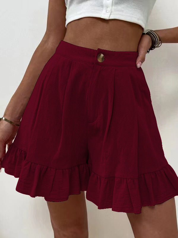 Kissha | Casual Flowy Ruffle Hem Shorts