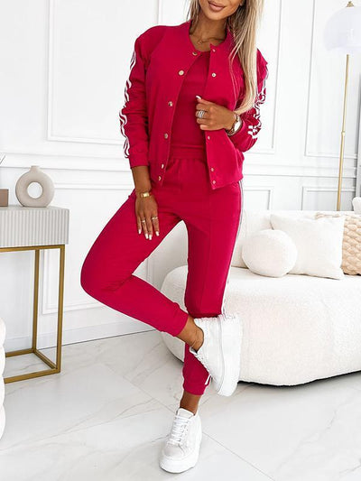 Freya - Striped Jacket, Vest & Pants