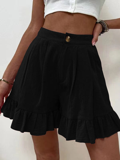 Kissha | Casual Flowy Ruffle Hem Shorts