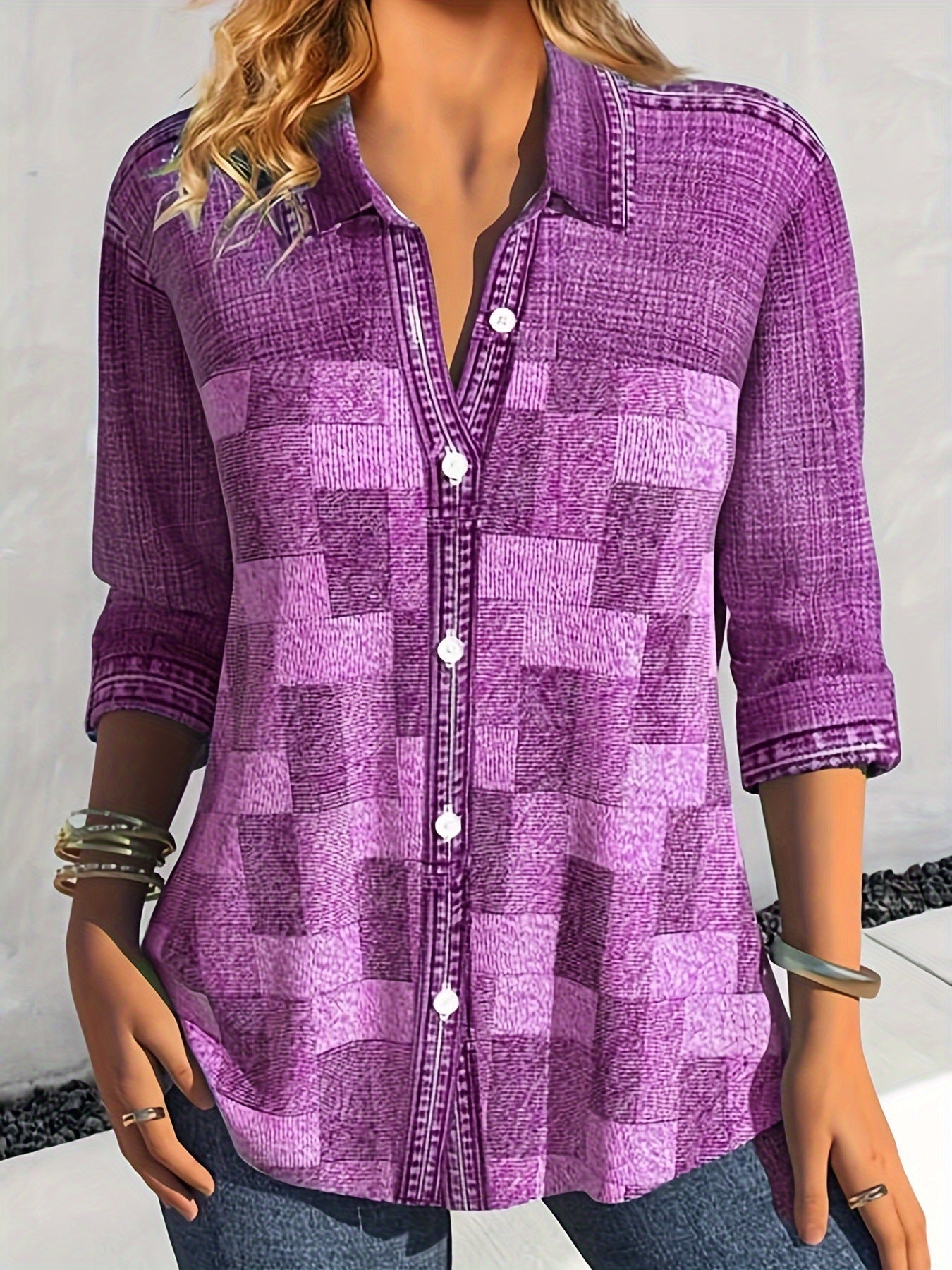 Aria | Elegant And Breathable Plaid Blouse