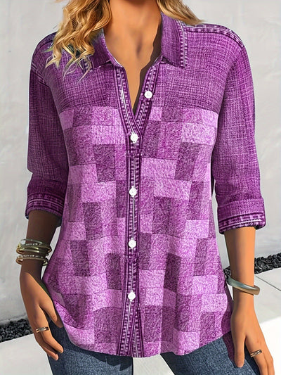 Aria | Elegant And Breathable Plaid Blouse