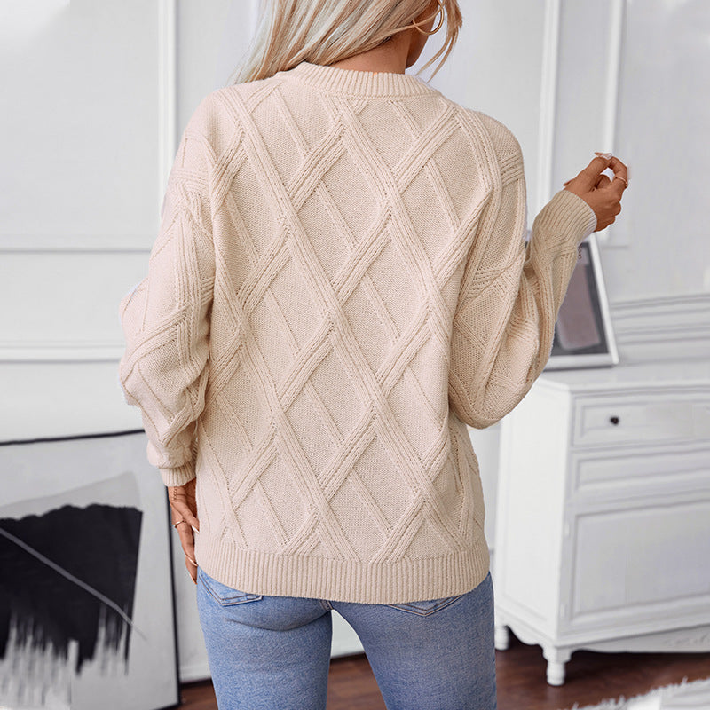 Sophia - Solid Colour Casual Sweater