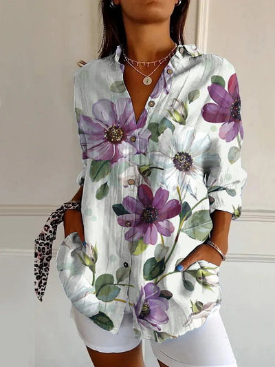 Amara | Casual Floral Breeze Button Shirt