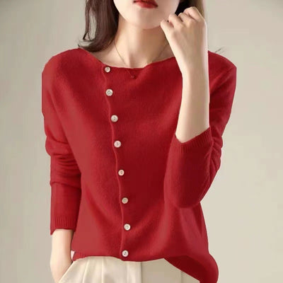 Kyra |  Asymmetrical Button Sweater