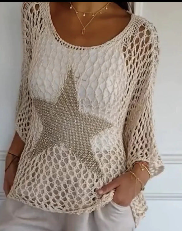 Jiah | Fashion Starry Knit Top