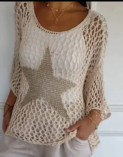 Jiah | Fashion Starry Knit Top