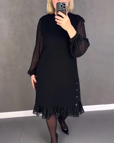 Camille - Elegant dress with long sleeves and dots