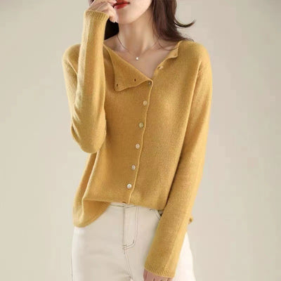 Kyra |  Asymmetrical Button Sweater