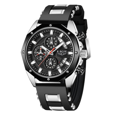 Sport Watch Men Quartz Date Clock Waterproof Wristwatch Chronograph