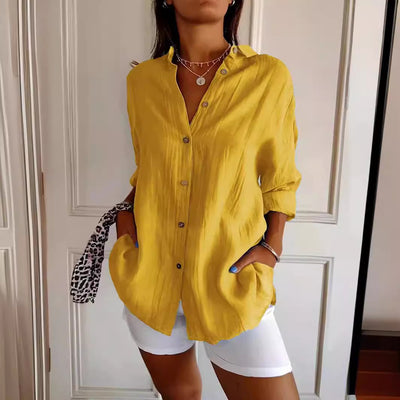 Sasha | Elegant Lapel Shirt With Pleated Style