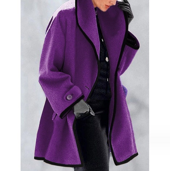 Cressida | Elegant Contrast-Trim Coat