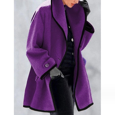 Cressida | Elegant Contrast-Trim Coat
