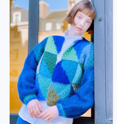 Julia - Warm Colorful Crochet Cardigan
