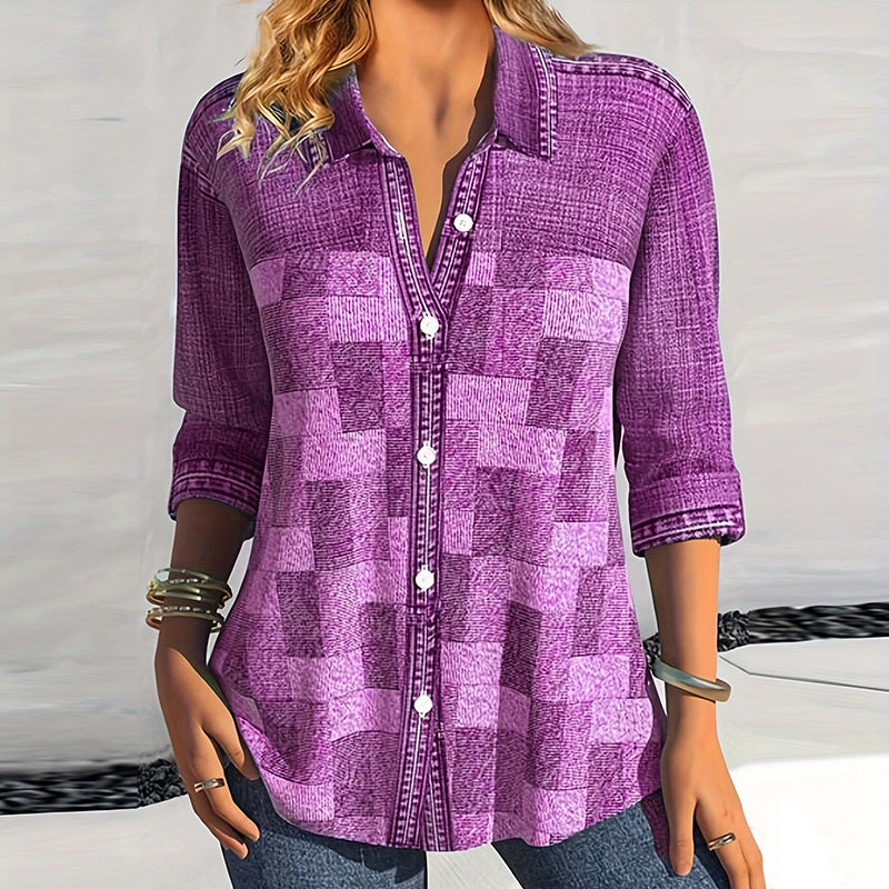 Aria | Elegant And Breathable Plaid Blouse