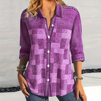 Aria | Elegant And Breathable Plaid Blouse