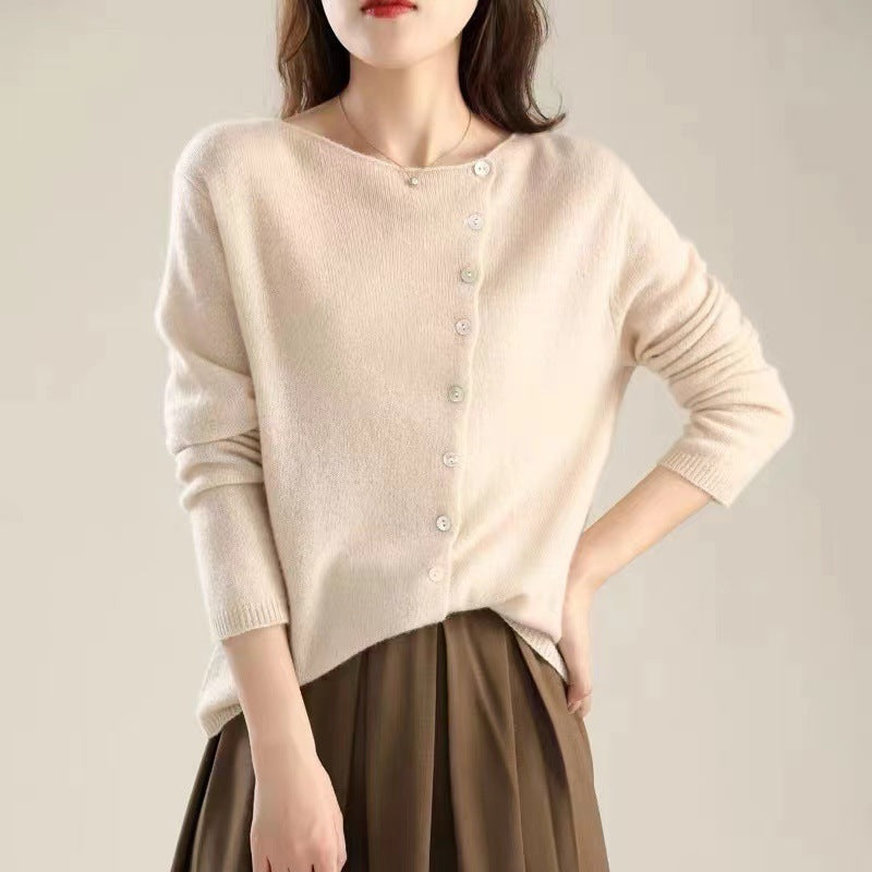 Kyra |  Asymmetrical Button Sweater