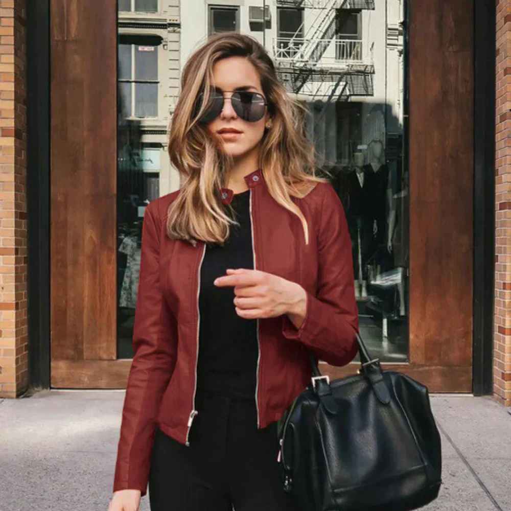 Sophia - Italian Leather Suit Jacket