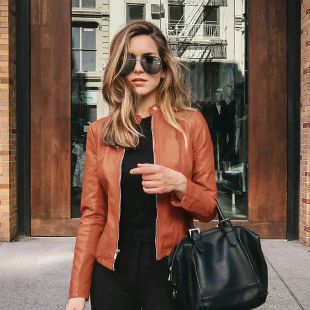 Sophia - Italian Leather Suit Jacket