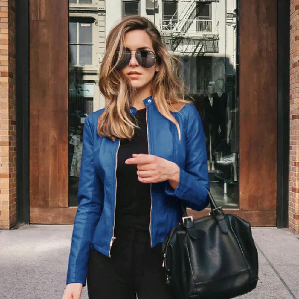 Sophia - Italian Leather Suit Jacket
