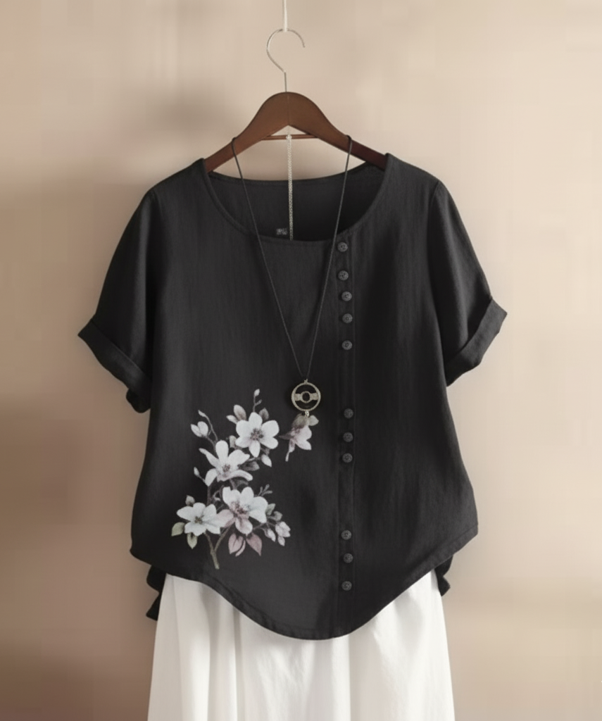 Gemma | Floral Detail T-Shirt